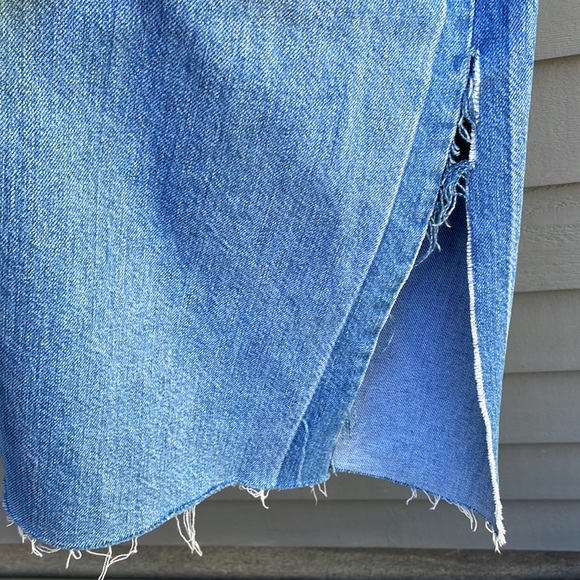 Zara Wide Leg Cropped Ankle Raw Hem Jeans - Picture 2 of 7